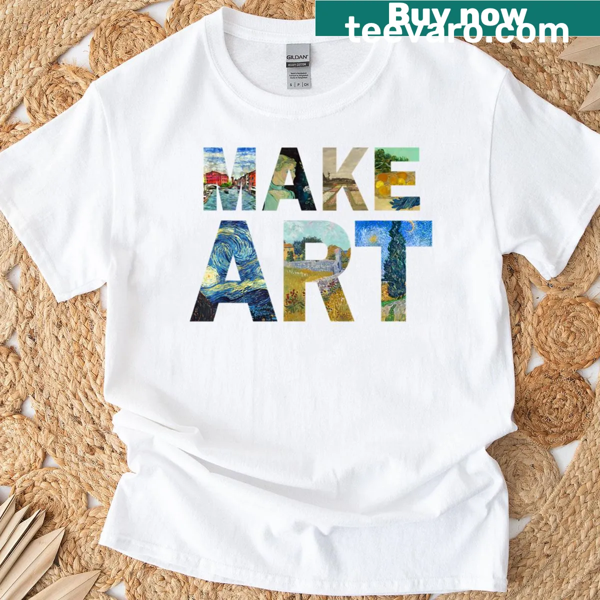 Humorous t-shirt with artistic phrases for art lovers and teachers. — on a men's t-shirt