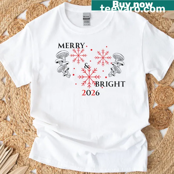 Cute mushroom design for a fun Christmas T-shirt