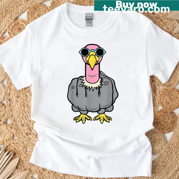 Funny vulture t-shirt with rude middle finger illustration