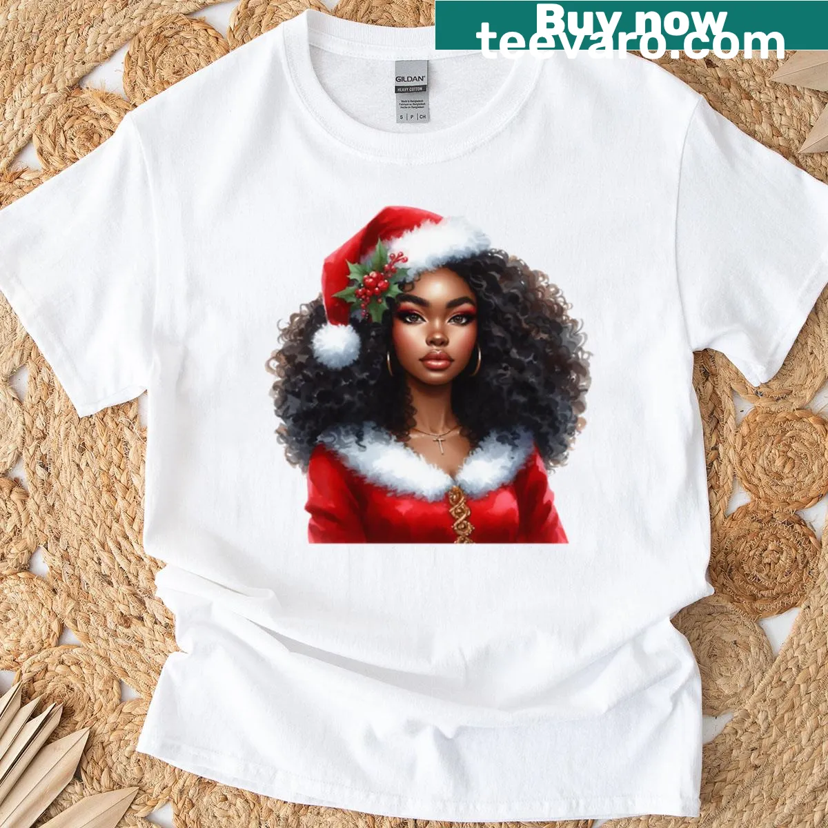 Cute Christmas T-shirt featuring a playful Mrs. Claus design — on a men's t-shirt