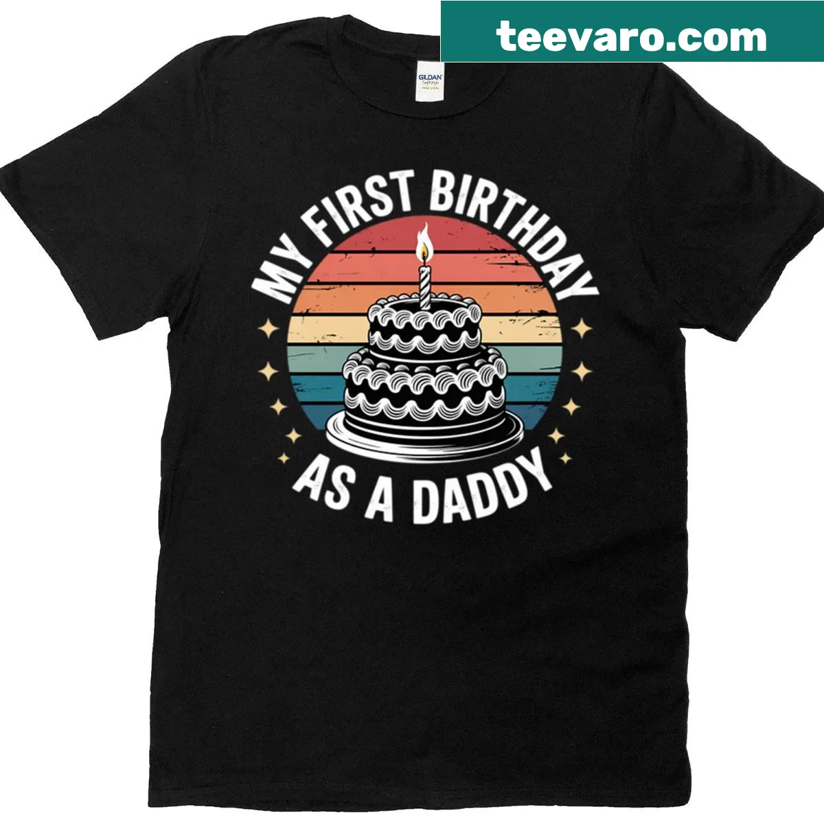 T-shirt celebrating 'My 1st Birthday As A Daddy' — on a men's t-shirt
