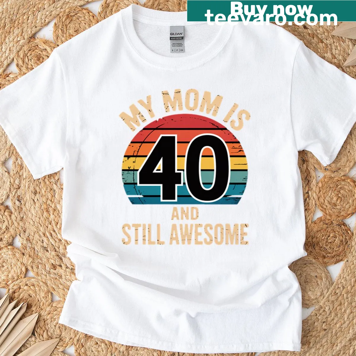 Heartfelt t-shirt celebrating mom's 40th birthday — on a men's t-shirt
