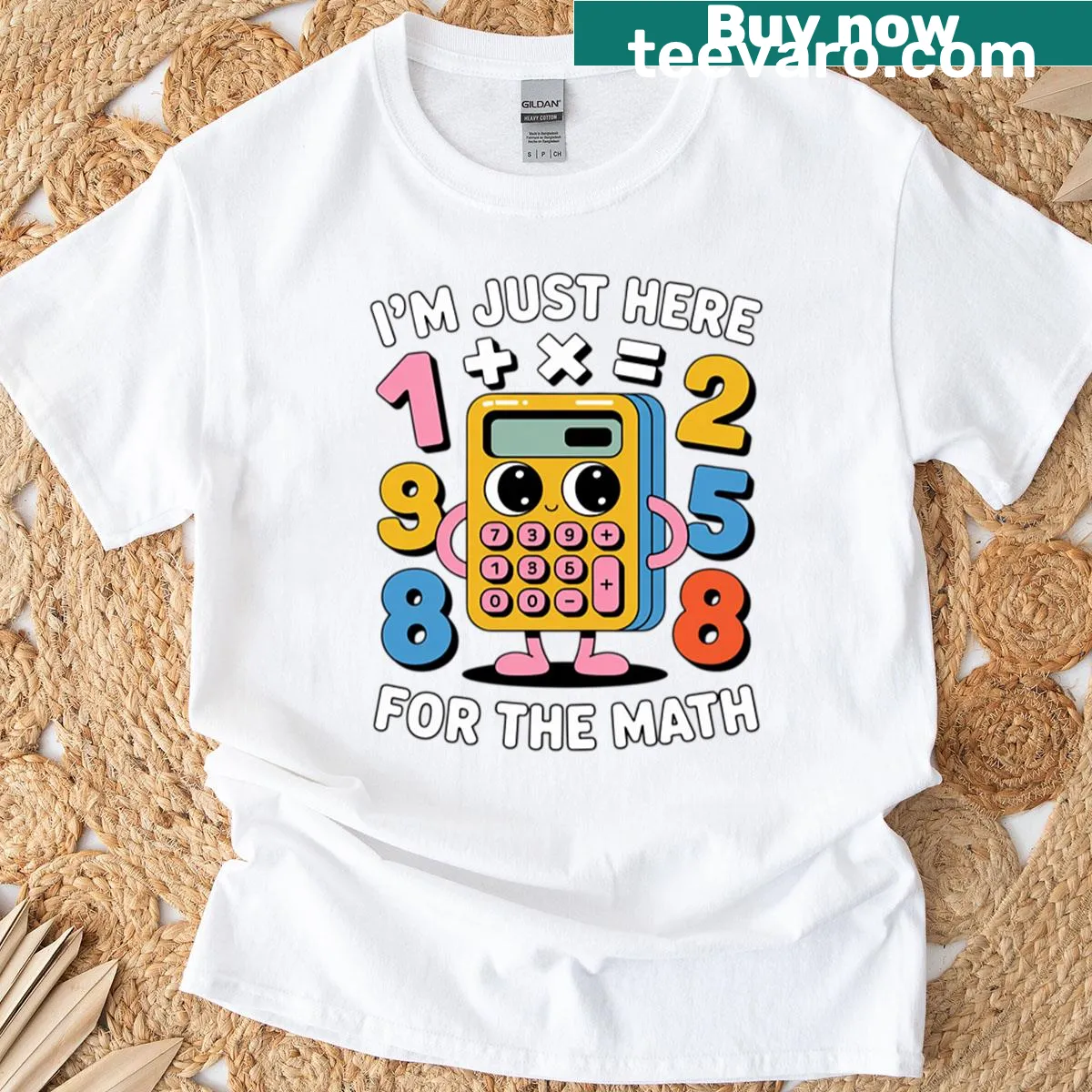 Kids T-shirt celebrating Number Day with a calculator graphic — on a men's t-shirt