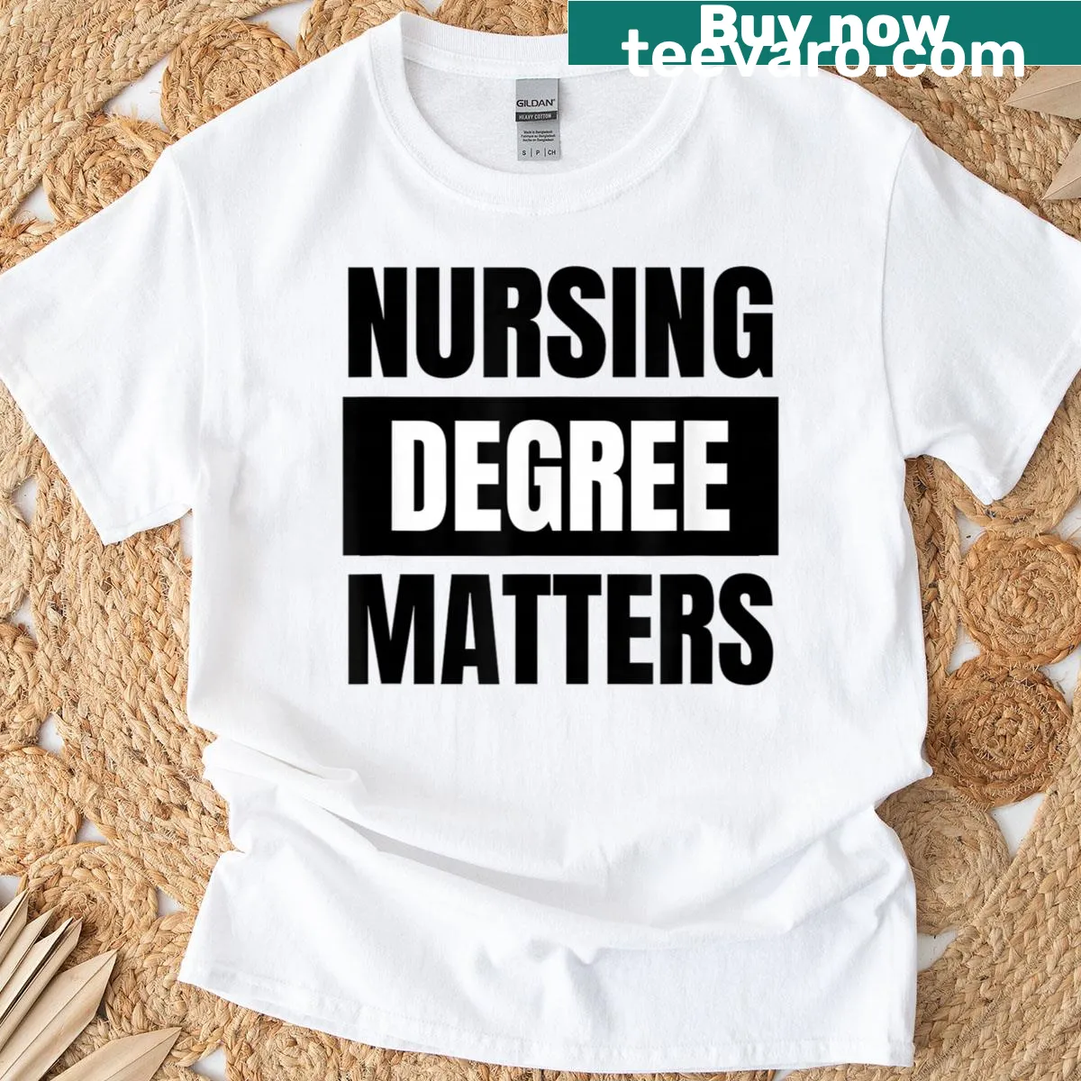 Nursing professional degree and political protest design on T-shirt — on a men's t-shirt