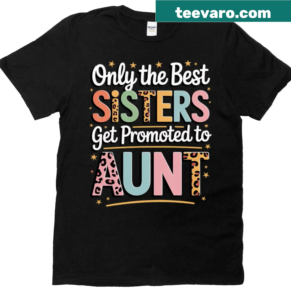 Sentimental typography t-shirt for sisters promoted to aunt — on a men's t-shirt