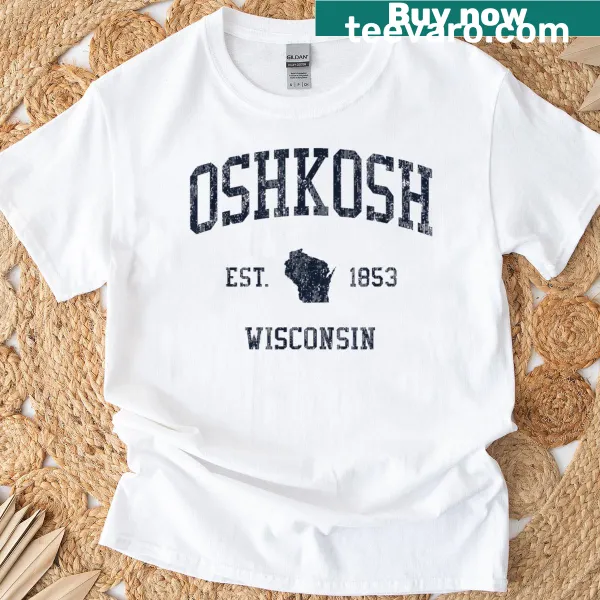 Vintage athletic t-shirt with Oshkosh Wi Jn1 design