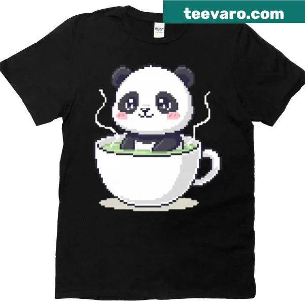Cute panda in a mug illustration t-shirt