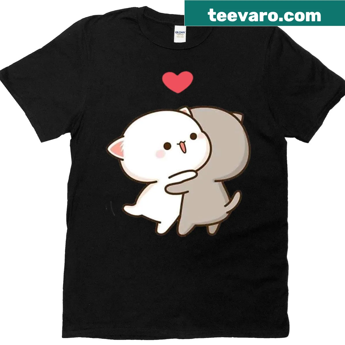 Peach and Goma love graphic t-shirt — on a men's t-shirt