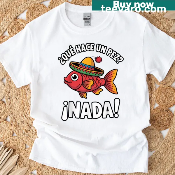 Funny saying about fish in humorous typography on a t-shirt
