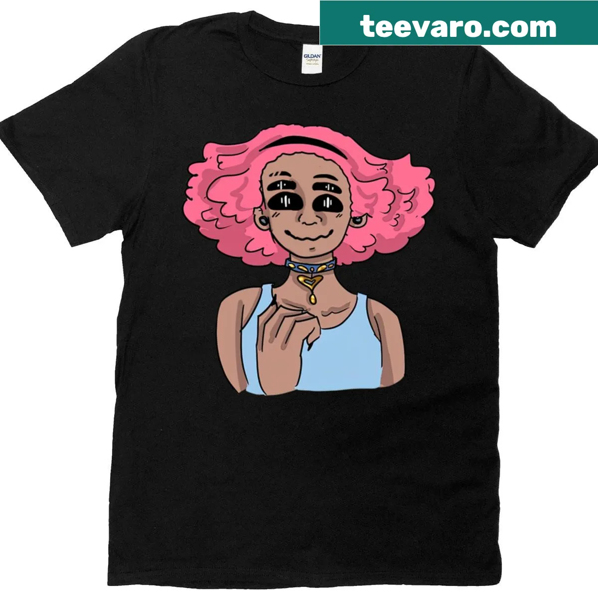 Cartoon T-shirt with whimsical stars and cosmic designs — on a men's t-shirt