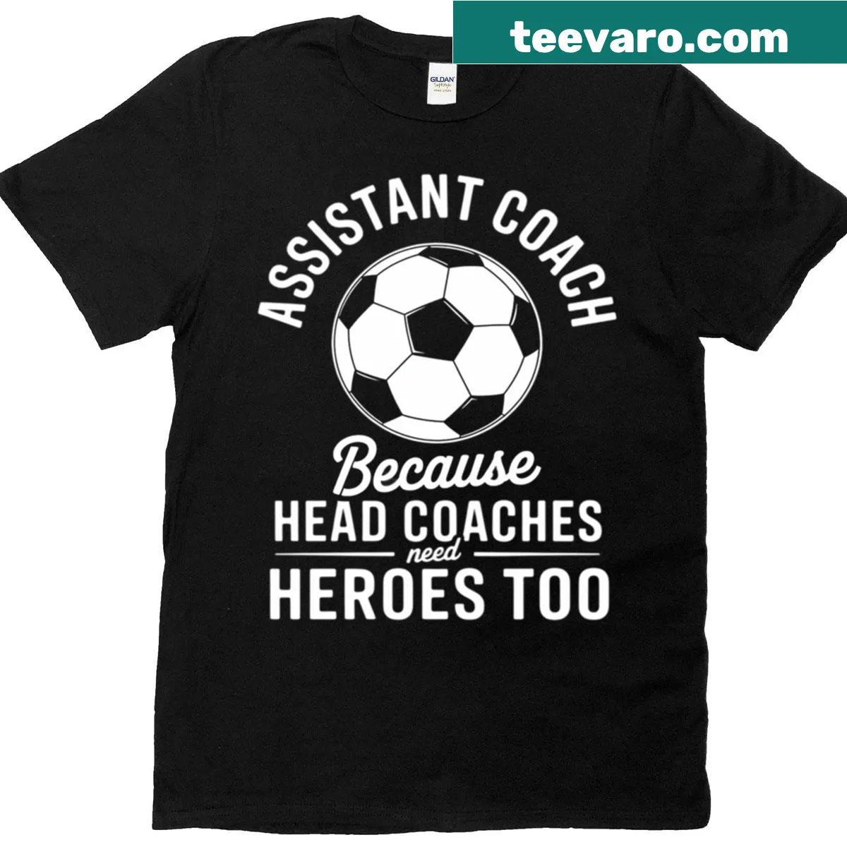 Assistant coach T-shirt with playful text about teamwork — on a men's t-shirt