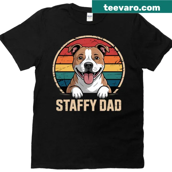 Staffordshire Bull Terrier themed t-shirt with a prominent graphic of the breed