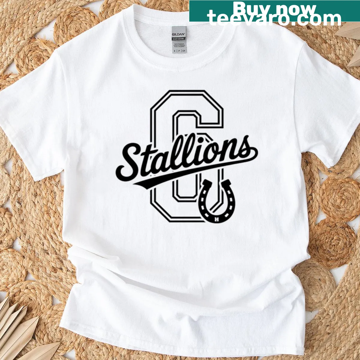 Graphic T-shirt featuring sports symbols for football, baseball, and basketball — on a men's t-shirt