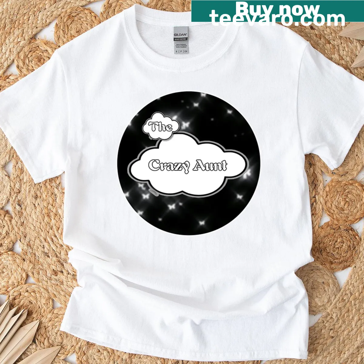 Funny typography t-shirt declaring 'The Crazy Aunt' for women — on a men's t-shirt
