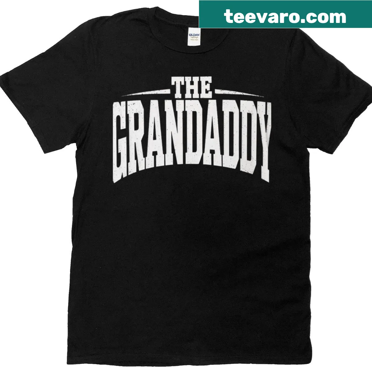Distressed T-shirt for grandpas with 'Grandaddy Boss' graphic — on a men's t-shirt
