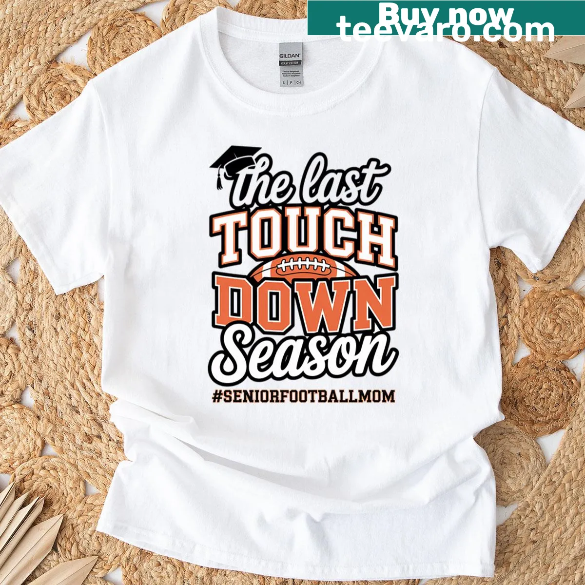 Illustration celebrating senior football season on a mom's t-shirt — on a men's t-shirt
