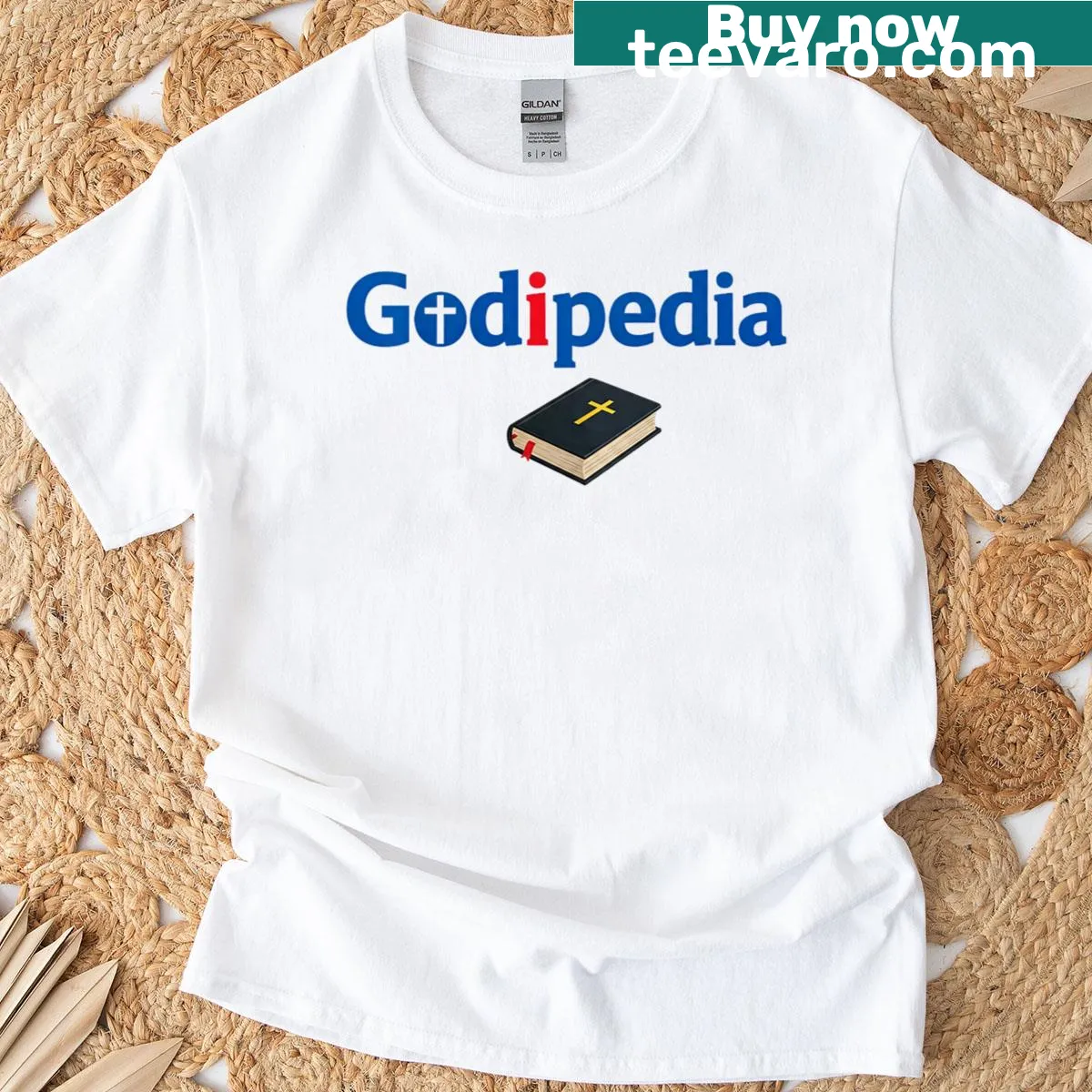 T-shirt featuring 'The Word' design printed on the back — on a men's t-shirt