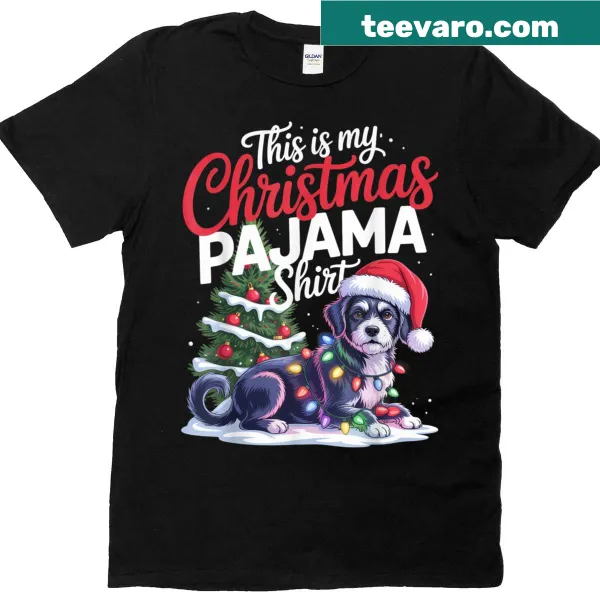 Festive T-shirt for dog lovers featuring holiday-themed graphics.
