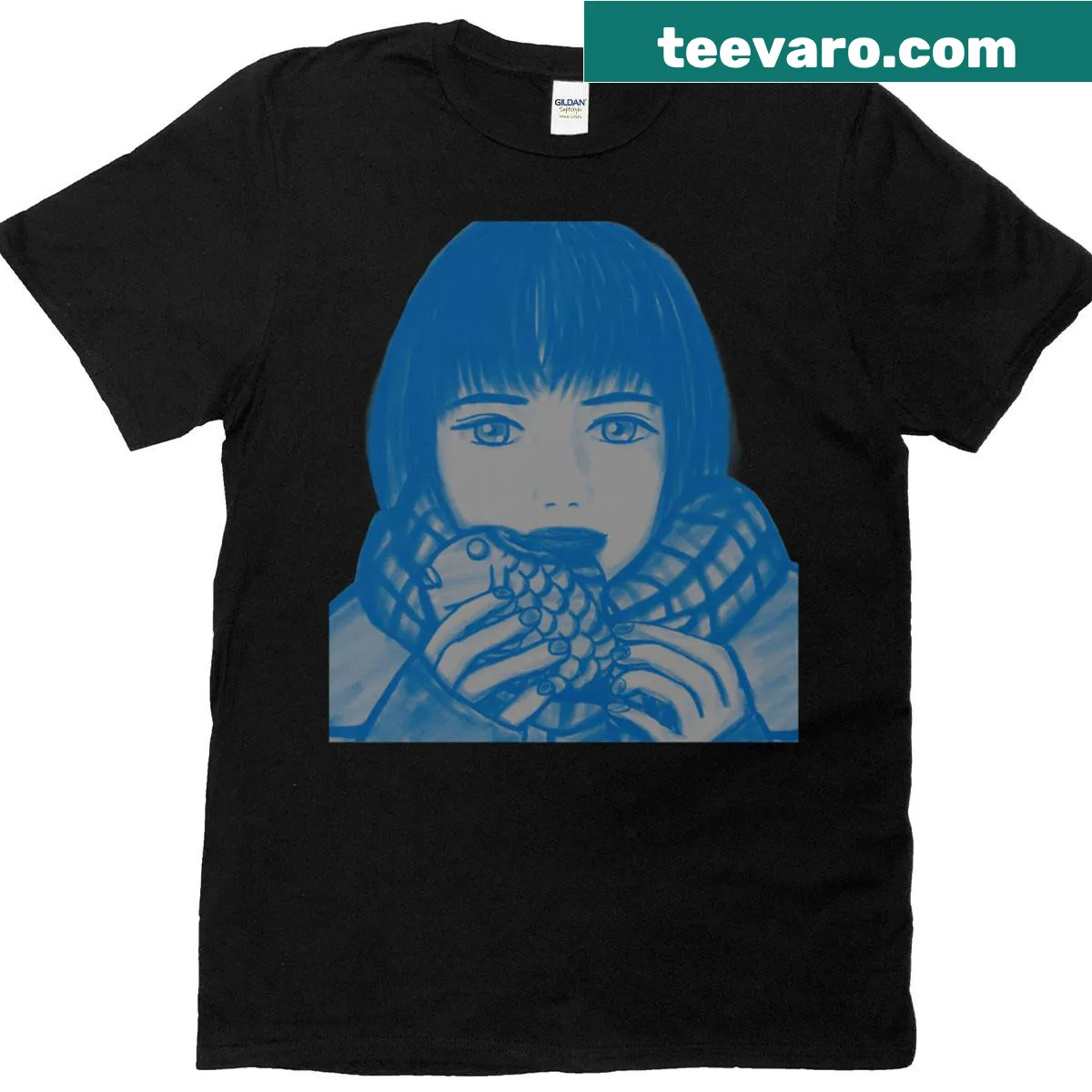 Illustration of a serene winter scene on a T-shirt — on a men's t-shirt