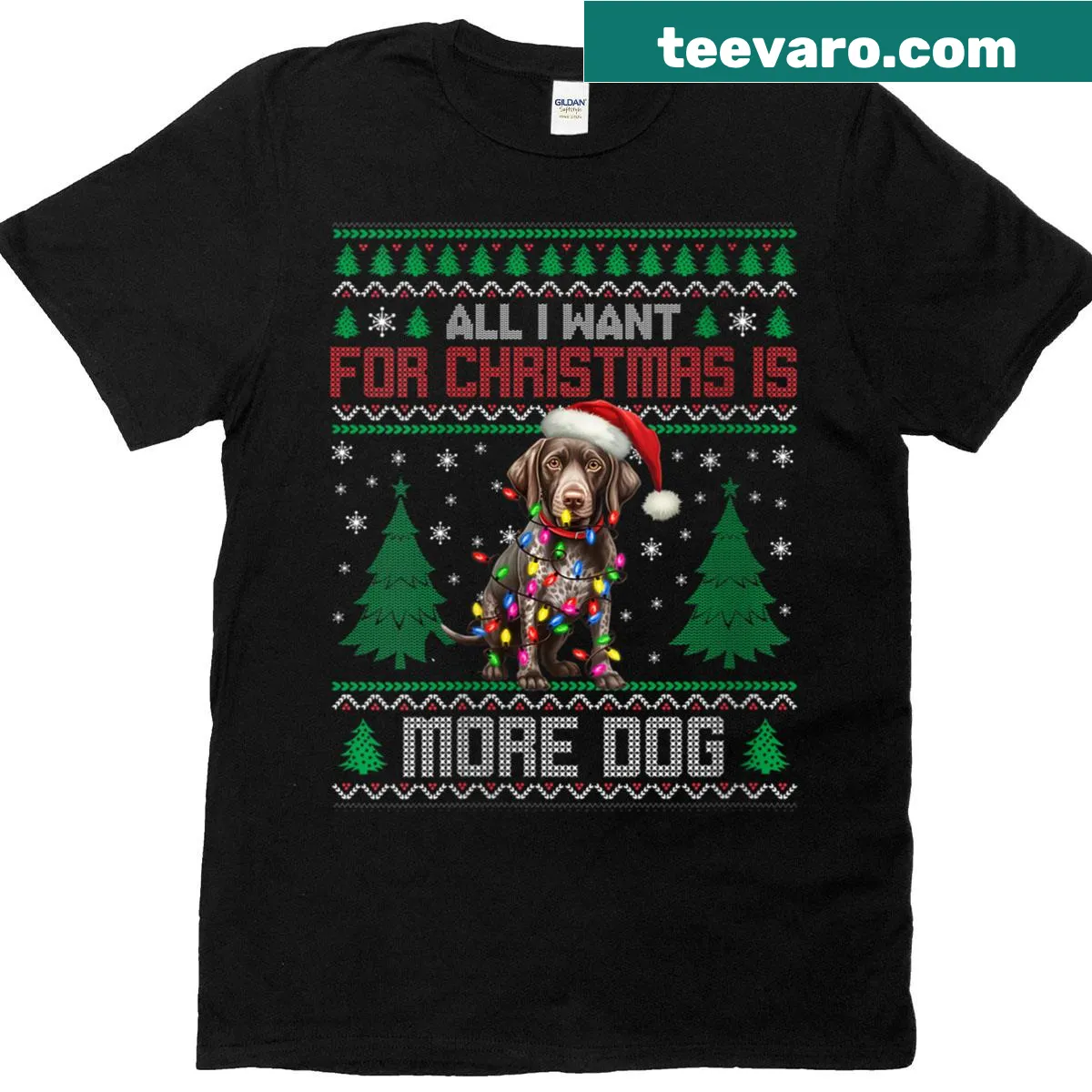 Funny Christmas T-shirt for dog lovers with humorous text. — on a men's t-shirt