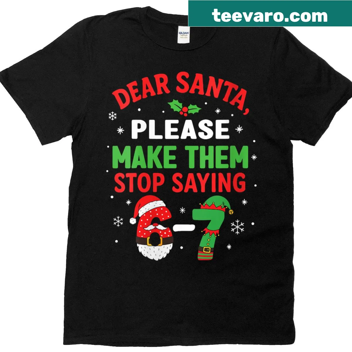 Funny Christmas t-shirt with 'Dear Santa' humorous quote — on a men's t-shirt
