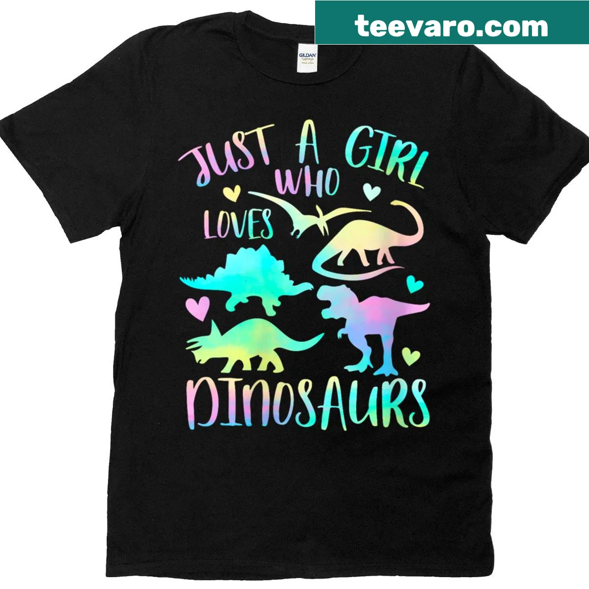 Cute dinosaur-themed T-shirt for girls with playful text. — on a men's t-shirt