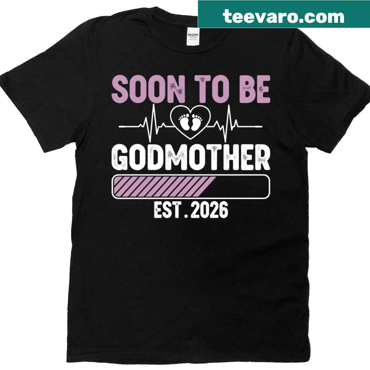 Text celebrating soon-to-be godmother in 2026 — on a men's t-shirt