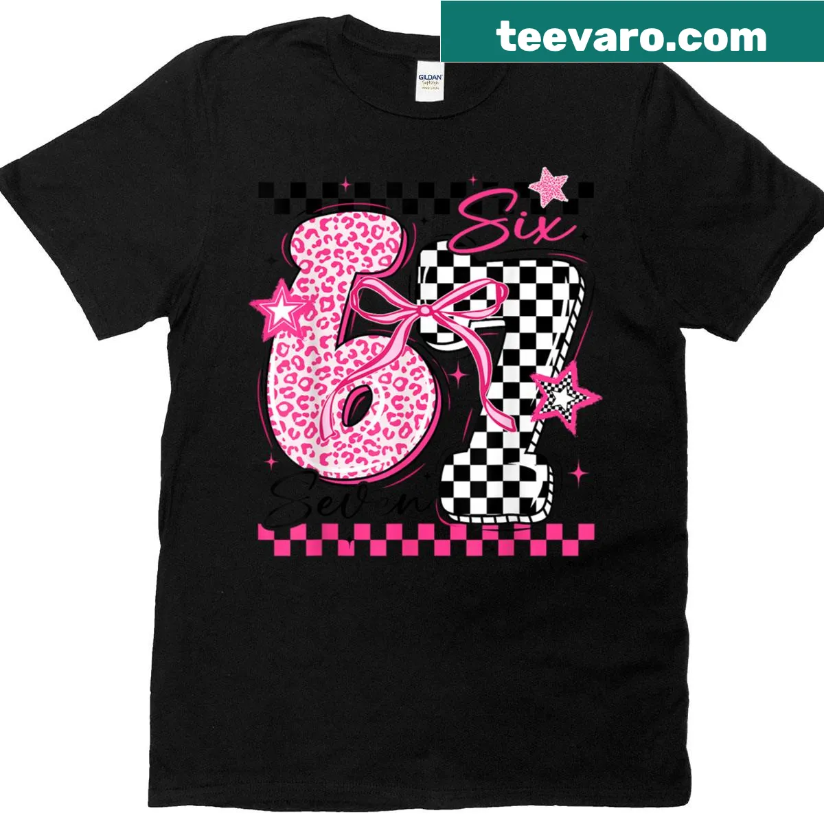 Leopard checkered T-shirt with meme text for kids and teachers — on a men's t-shirt