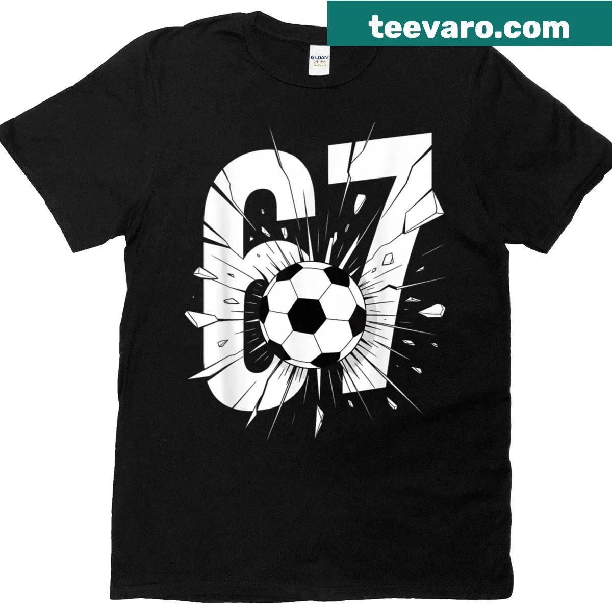 Funny soccer themed graphic t-shirt for kids — on a men's t-shirt