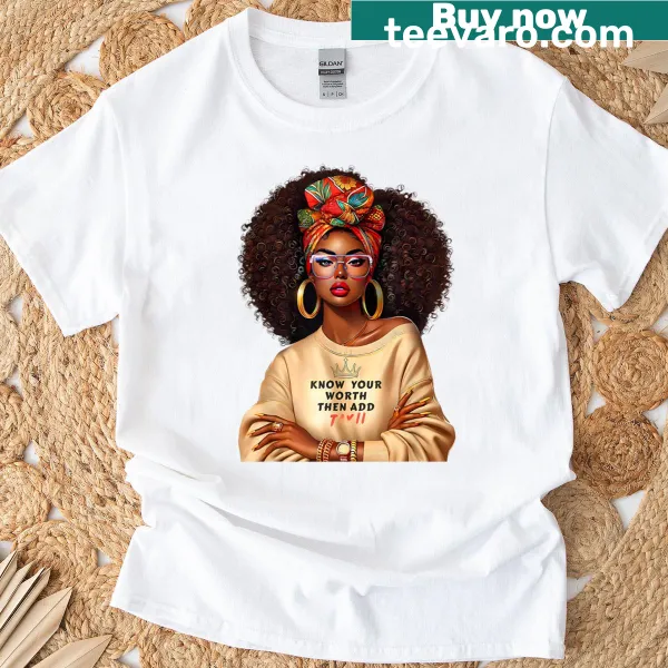 T-shirt with 'Afro Queen' celebrating black heritage and pride