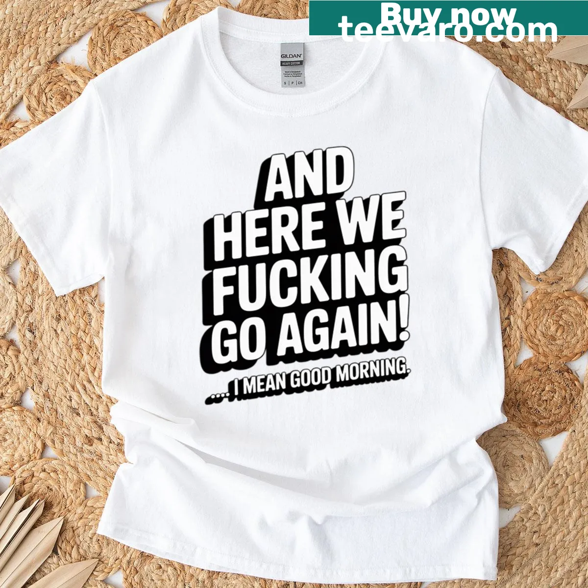 Edgy typography tee with the phrase about mornings — on a men's t-shirt