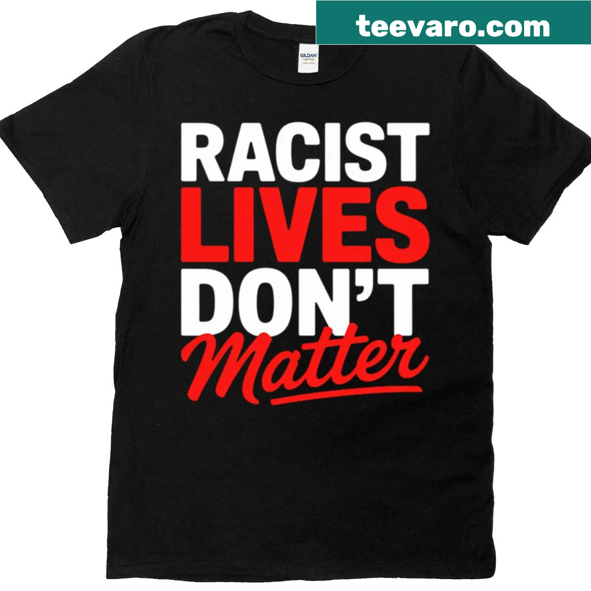 Anti racism t-shirt with bold typography — on a men's t-shirt
