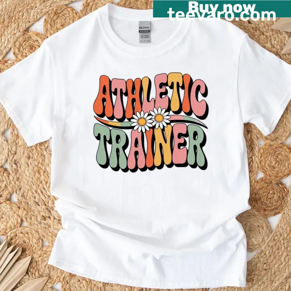 Typographic T-shirt celebrating athletic trainers with ankle taping design