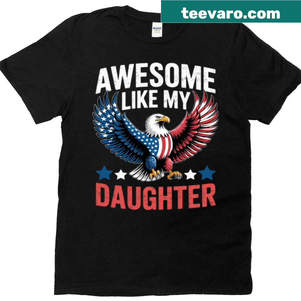 Patriotic T-shirt with USA flag and Awesome Like My Daughter — on a men's t-shirt