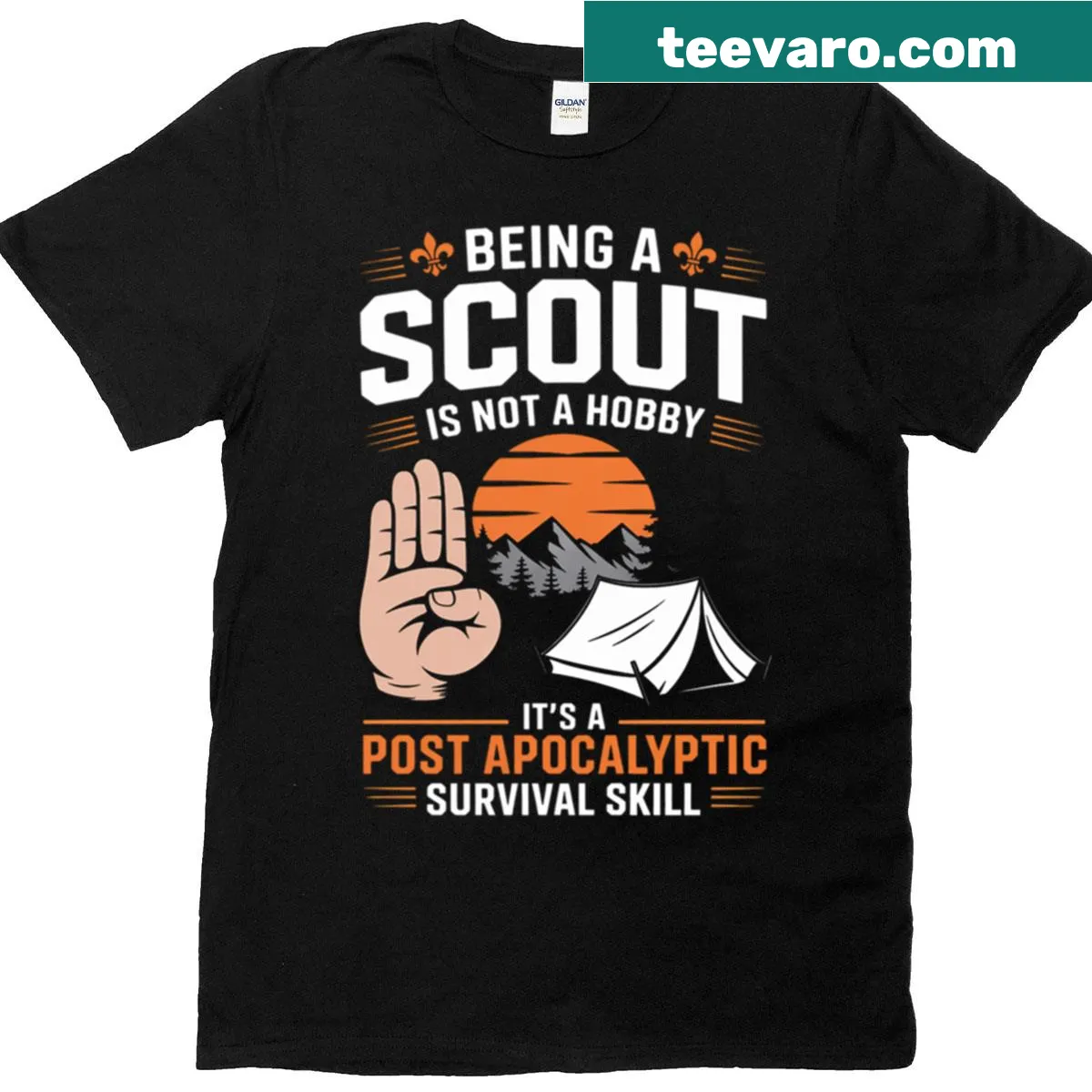 T-shirt with the phrase Being A Scout Is Not A Hobby — on a men's t-shirt