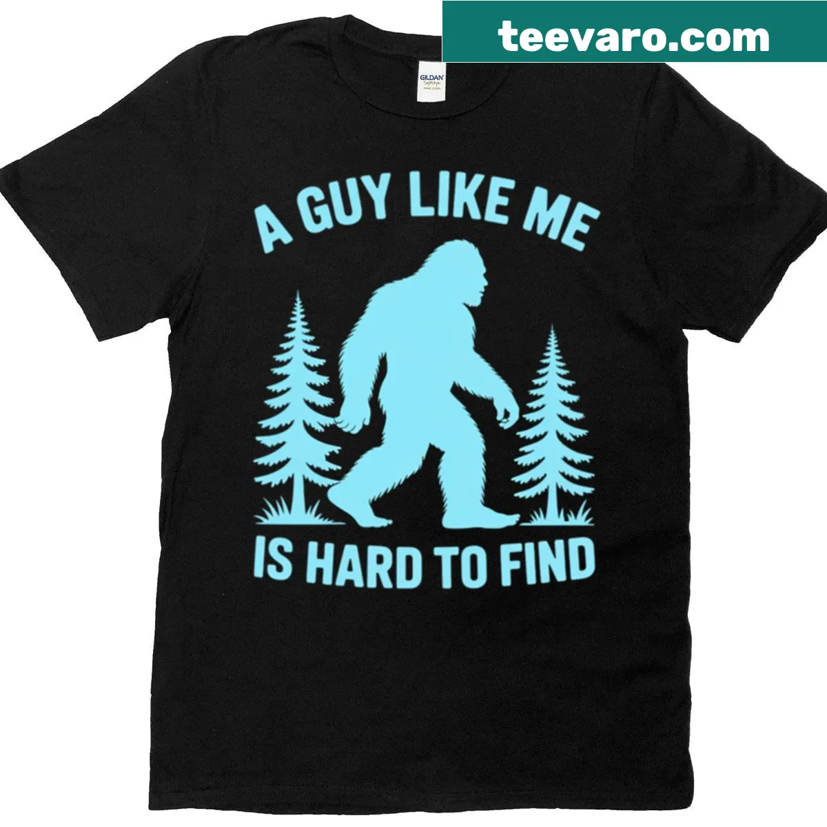 Text graphic referencing Bigfoot on a T-shirt — on a men's t-shirt