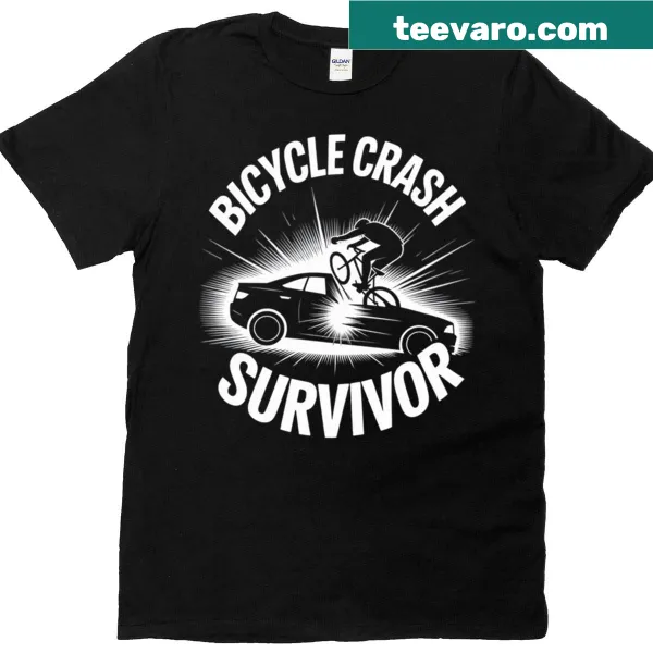 Bicycle graphic with text for a crash survivor recovery T-shirt