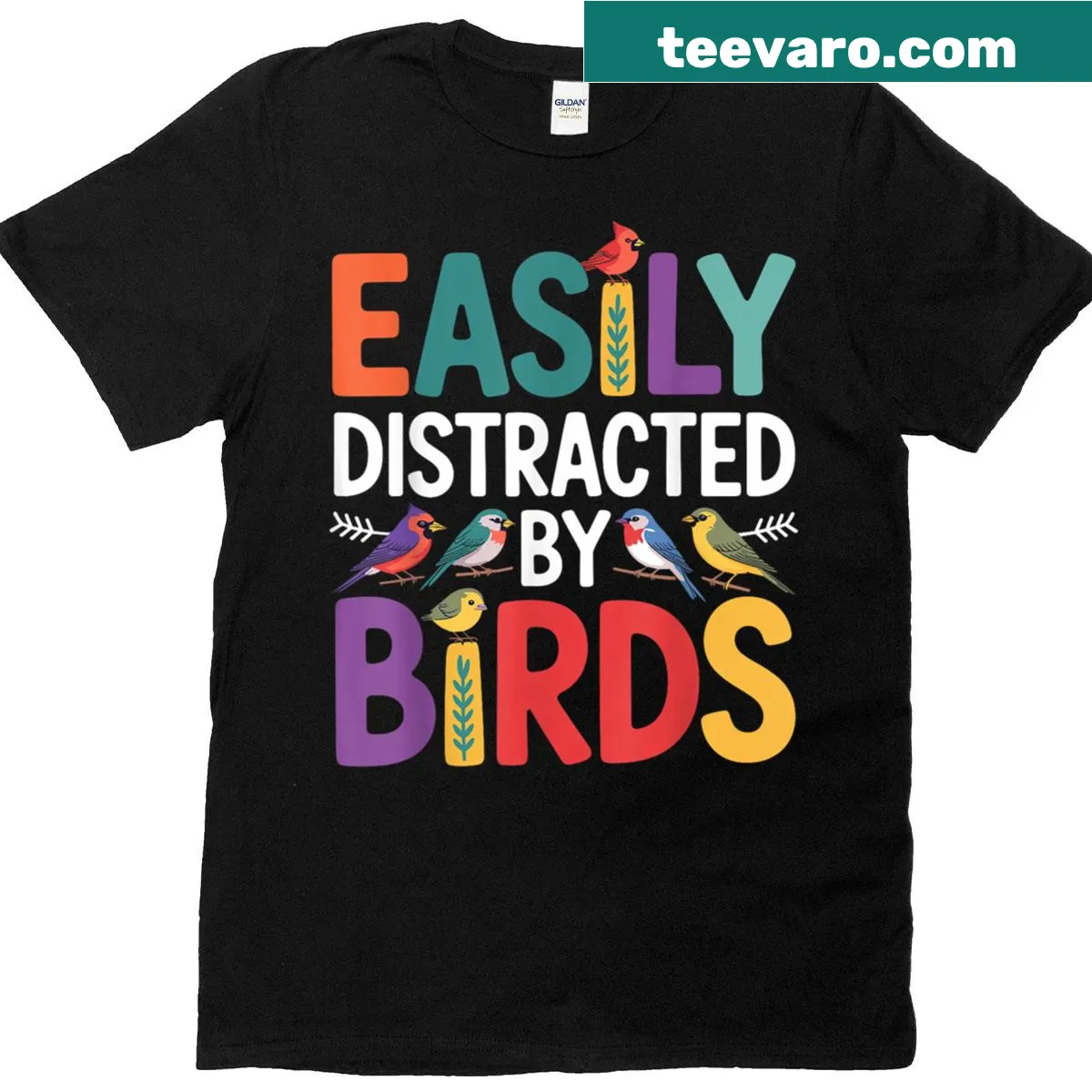 Illustrated bird art design for bird watchers — on a men's t-shirt