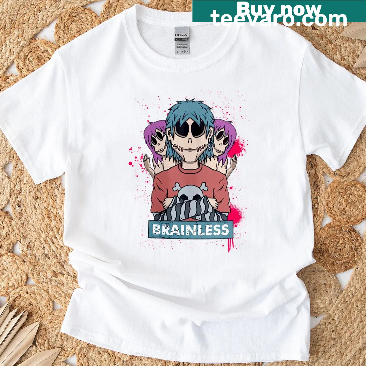 Zombie t-shirt featuring an edgy brainless zombie graphic — on a men's t-shirt