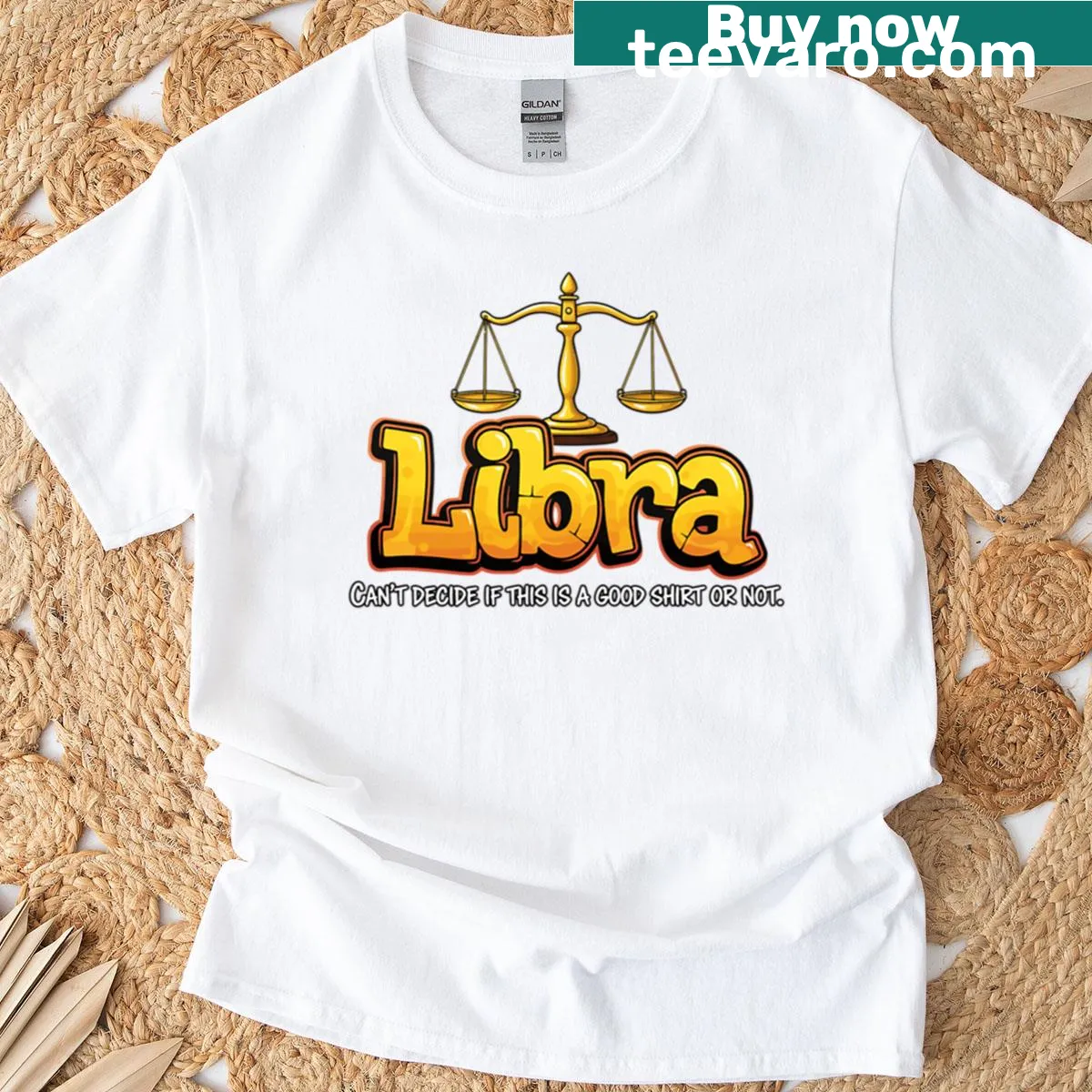 Funny 'Can't Decide' phrase for Libras in bold typography — on a men's t-shirt