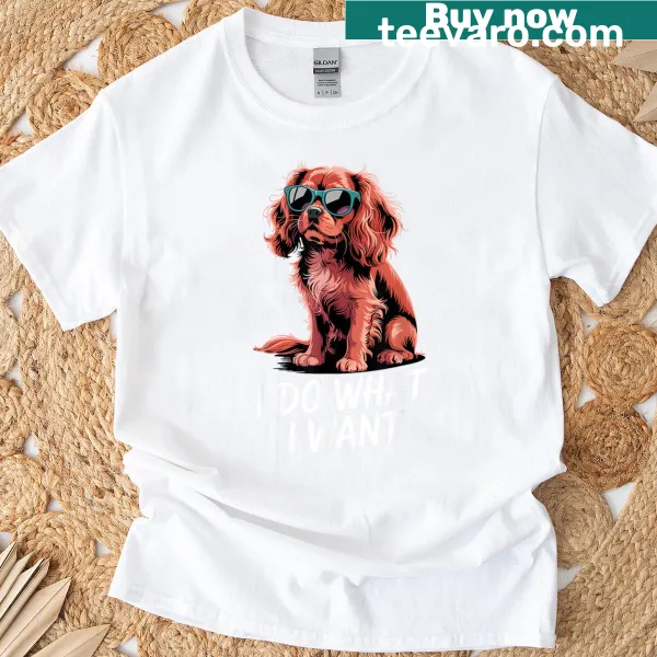 Illustrated Cavalier King Charles Spaniel on a T-shirt