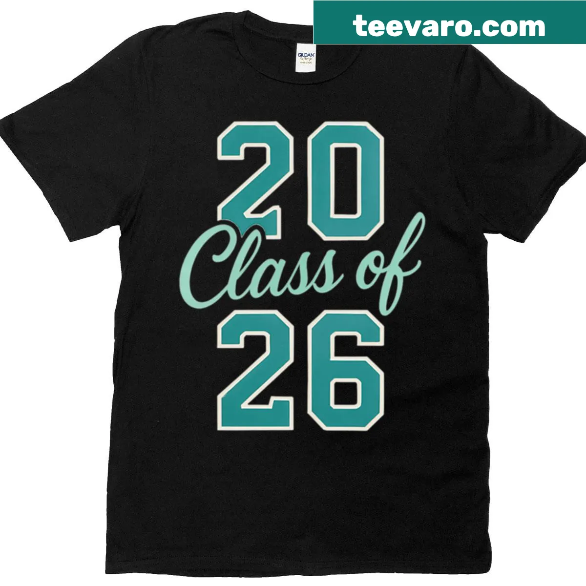 Retro Class of 2026 T-shirt with varsity numbers — on a men's t-shirt