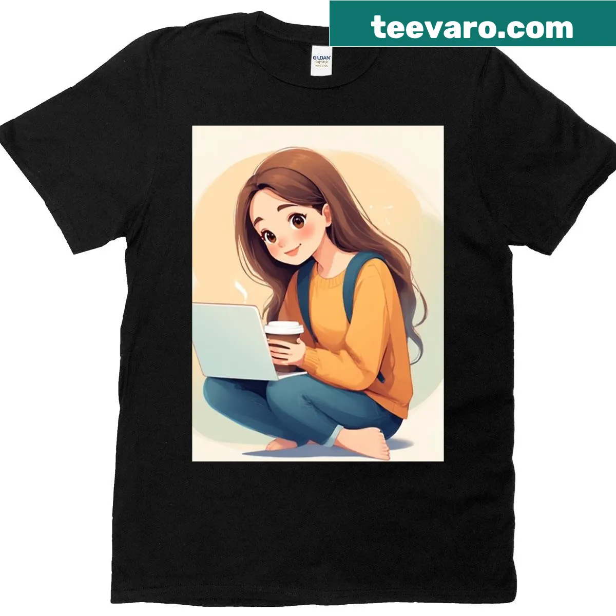 Minimalist coffee illustration on a T-shirt — on a men's t-shirt