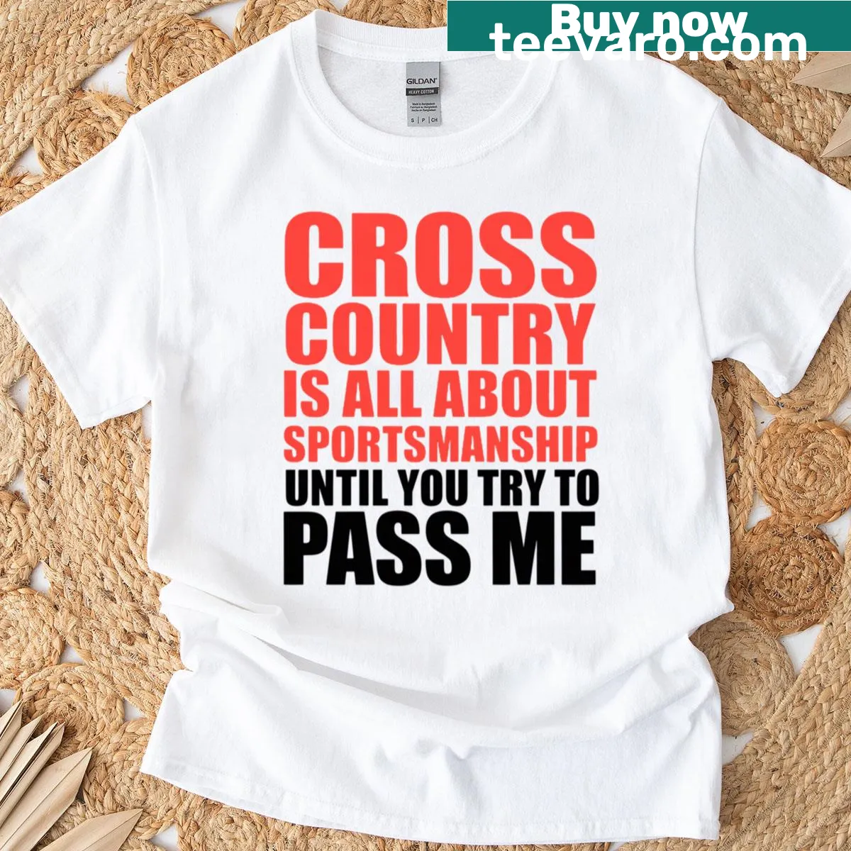 Inspirational cross country running quote T-shirt — on a men's t-shirt