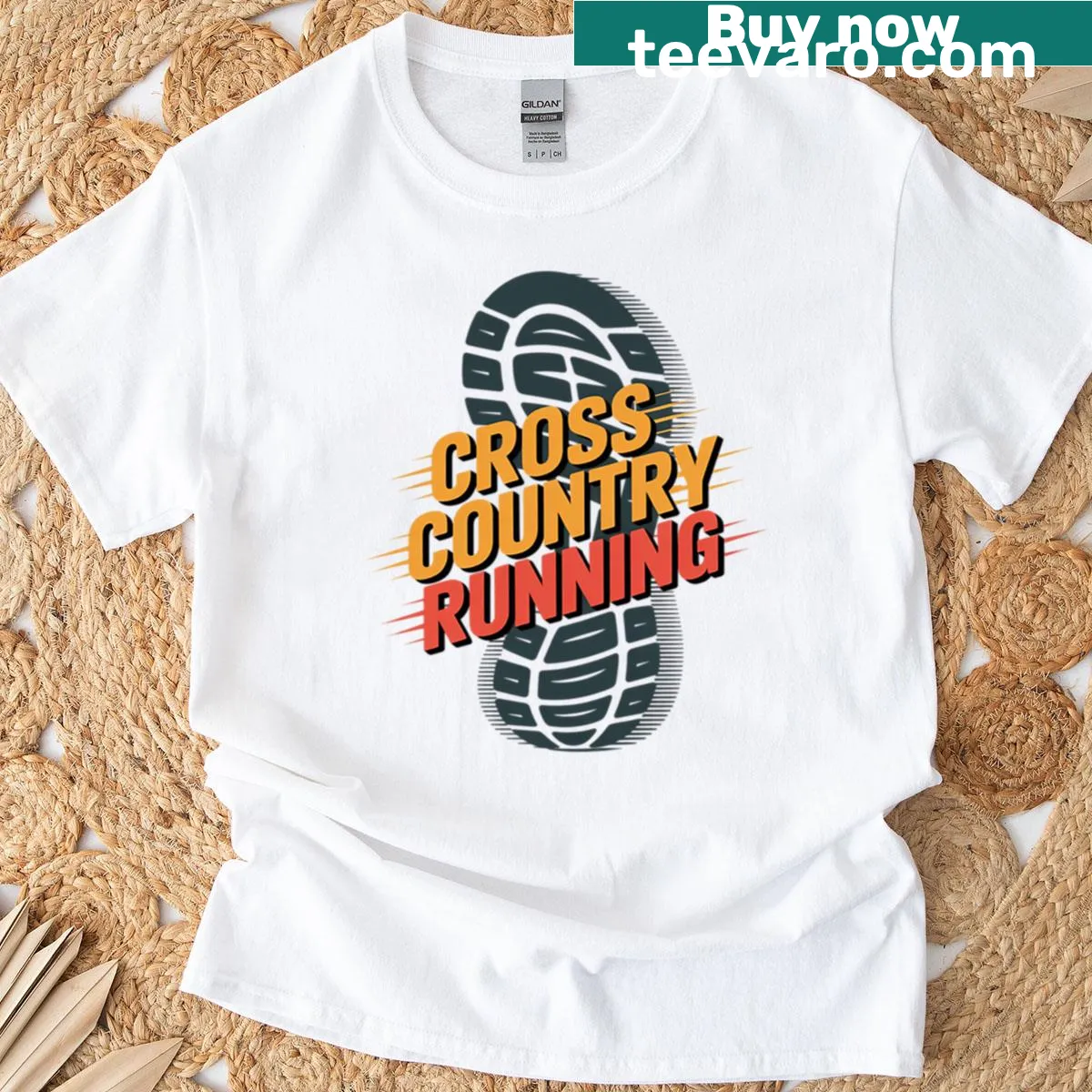 Inspirational XC Runner training t-shirt with motivational text — on a men's t-shirt