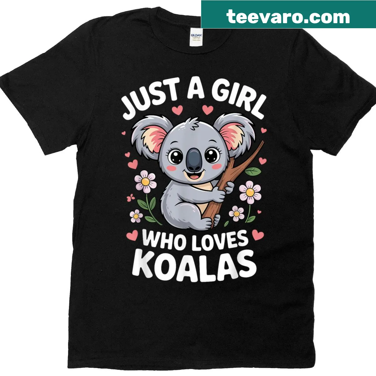 Cute koala bear t-shirt designed for women and kids — on a men's t-shirt