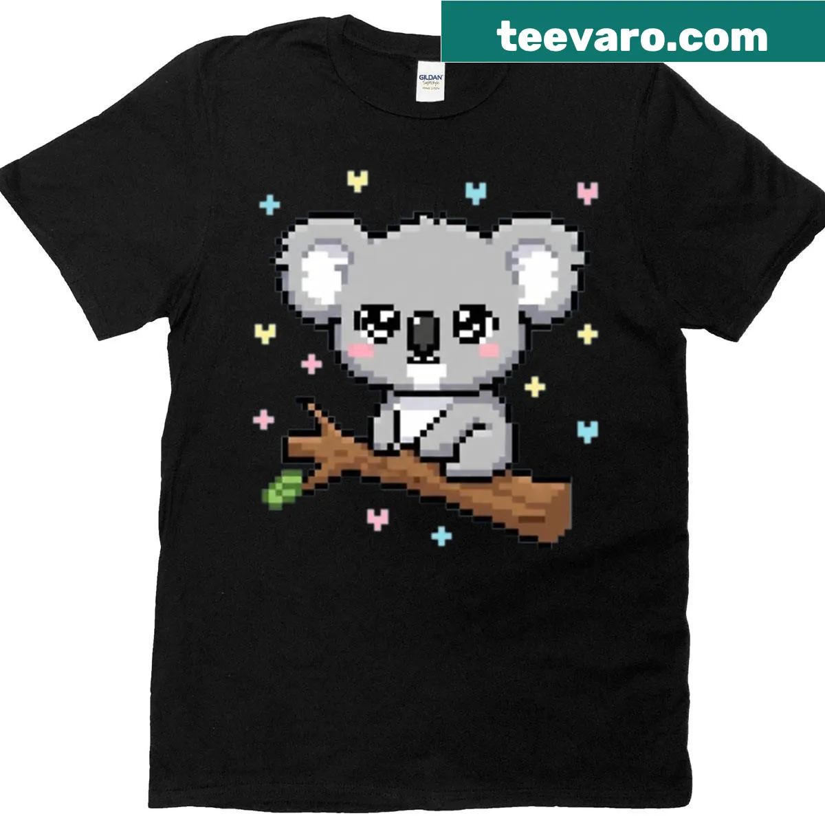 T-shirt featuring a cute koala graphic — on a men's t-shirt