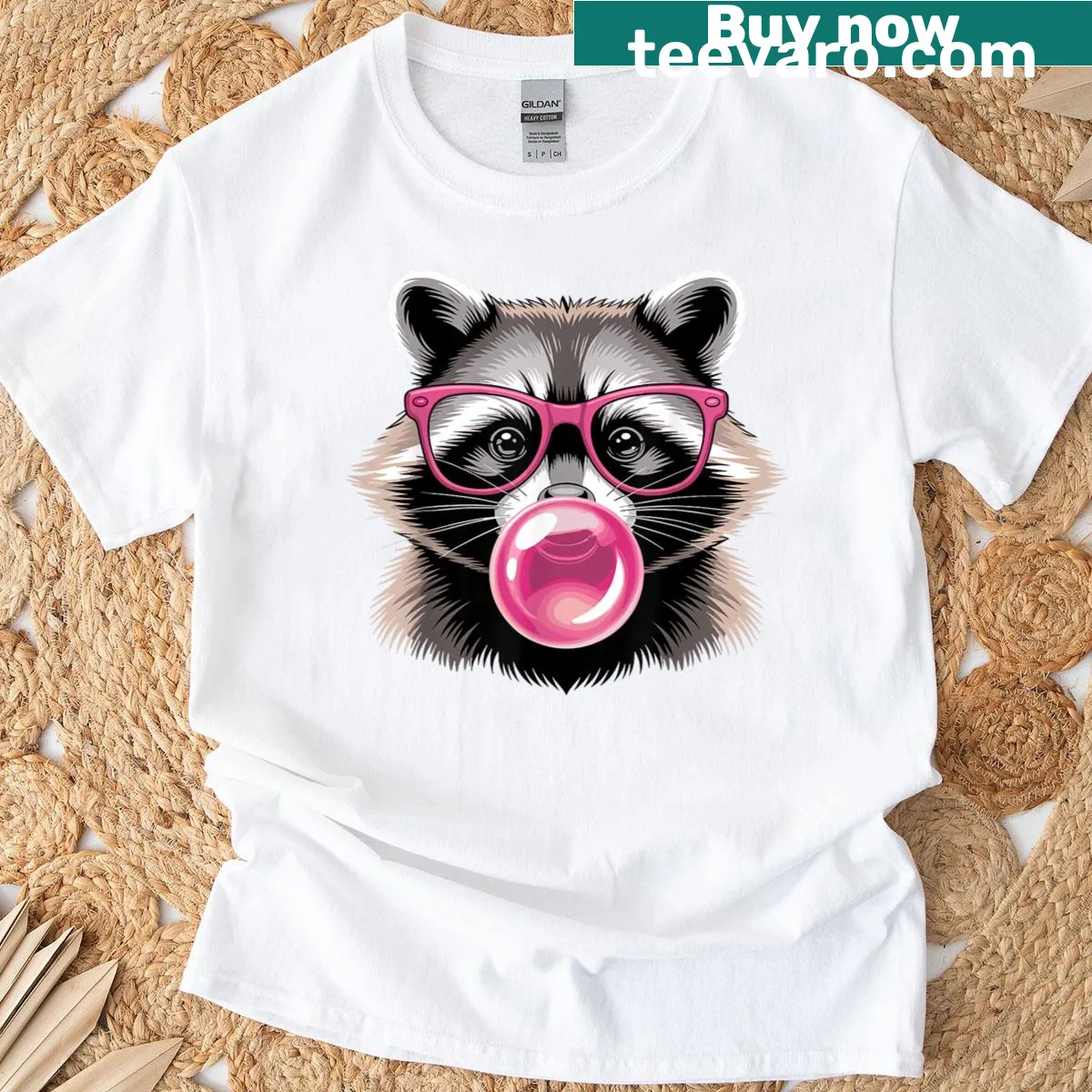 Cute raccoon illustration t-shirt for raccoon lovers — on a men's t-shirt