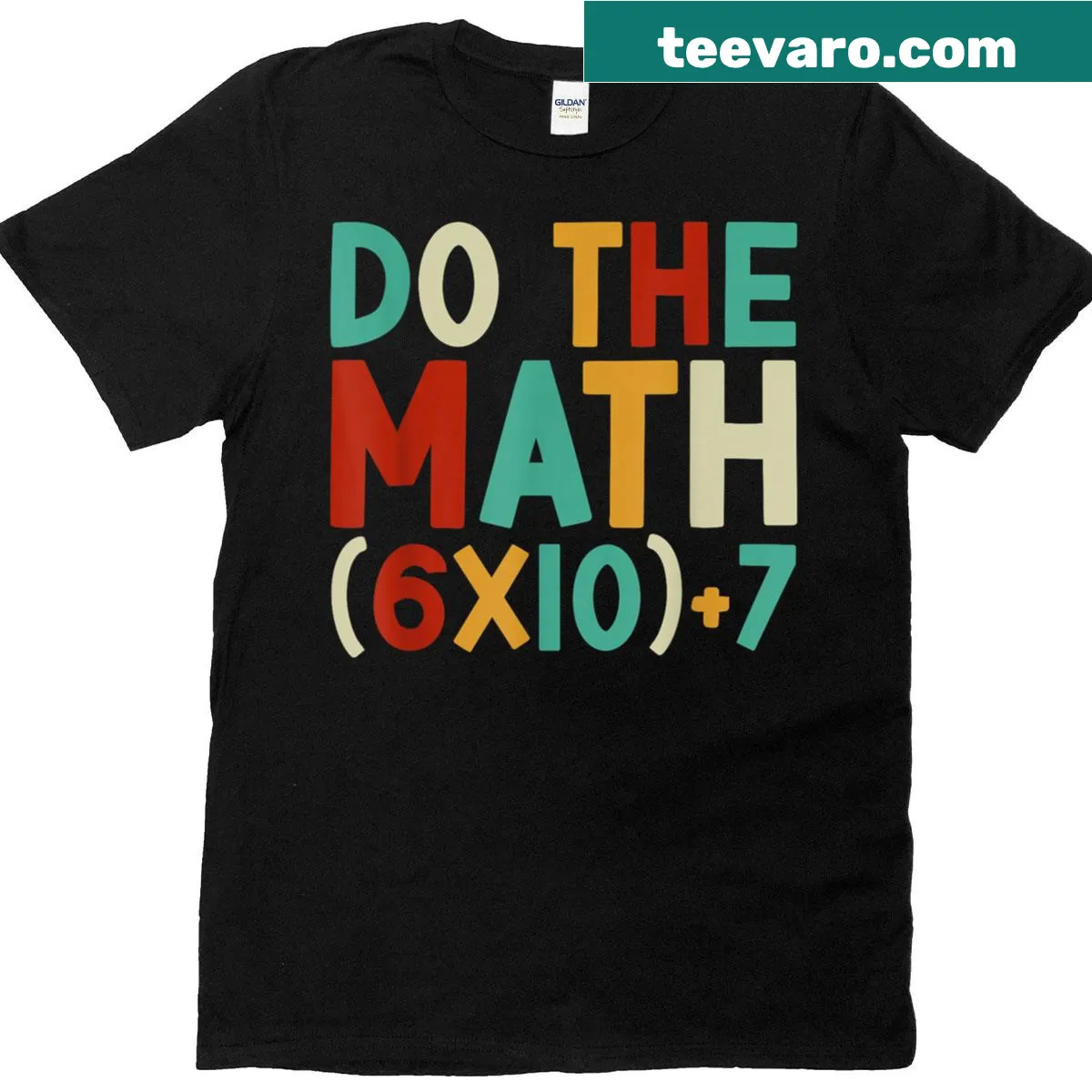 Funny math-themed T-shirt with Do The Math 67 meme — on a men's t-shirt
