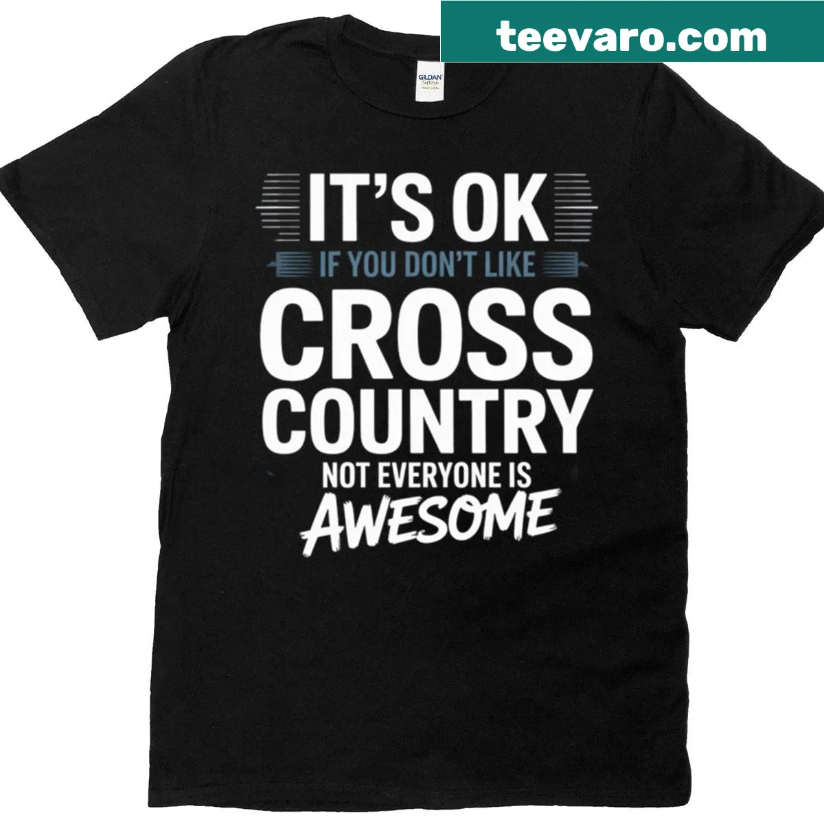 Funny t-shirt for runners with text about cross country — on a men's t-shirt